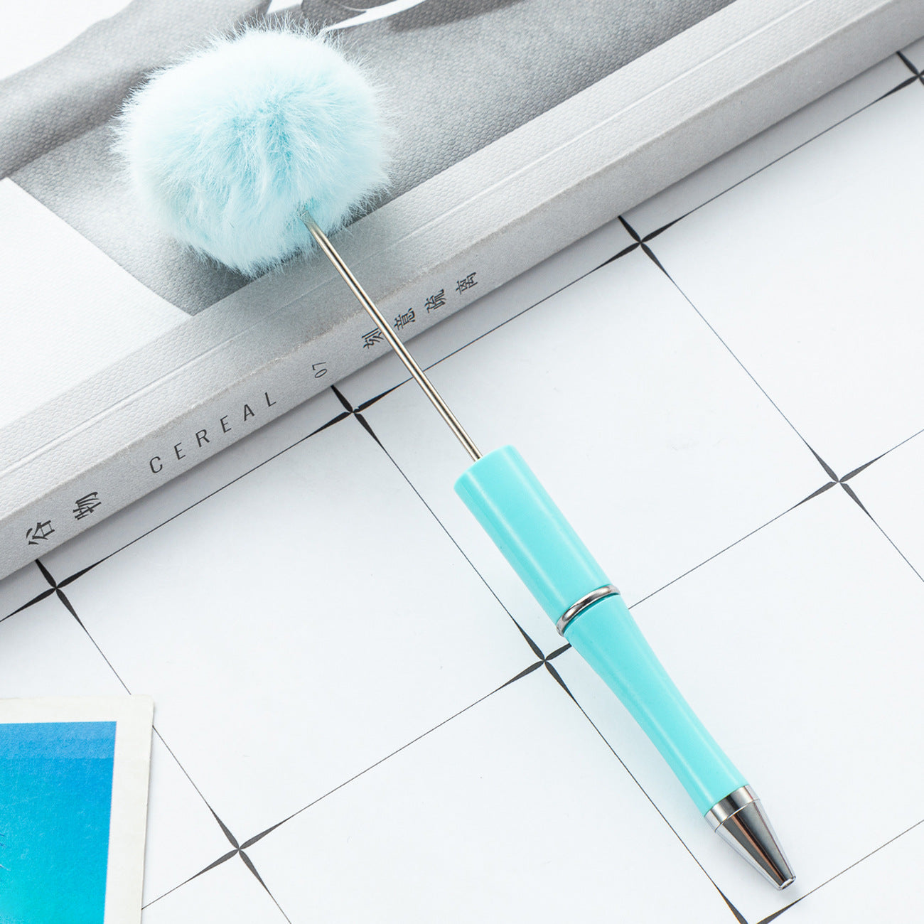 Wholesale Fluffy Pens Pompom Beadable Pens for DIY